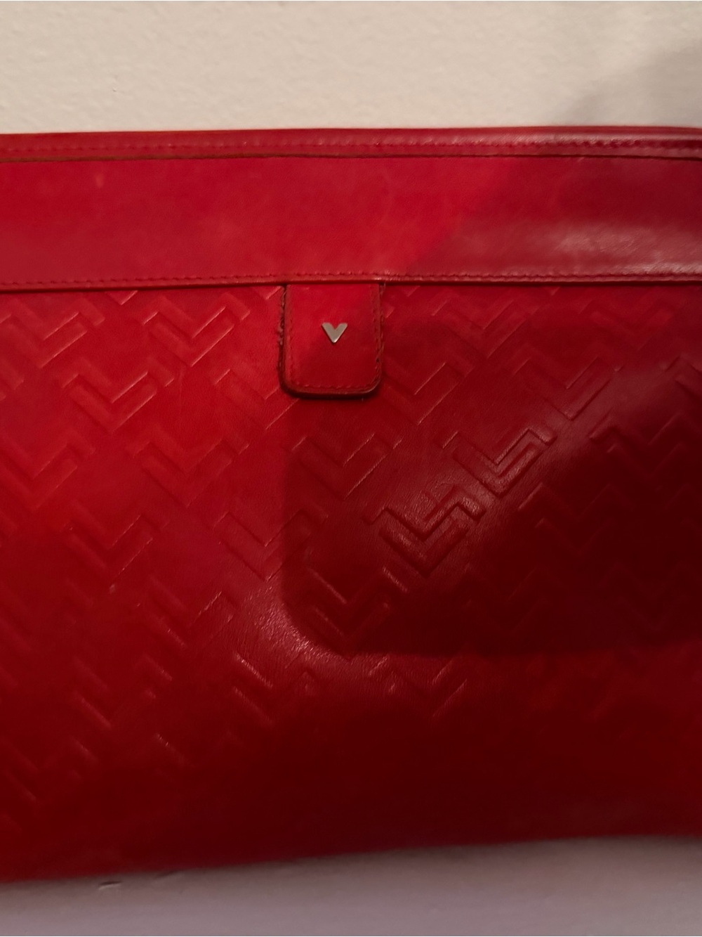 Authentic Mario Valentino Red Leather Portfolio / Document Holder